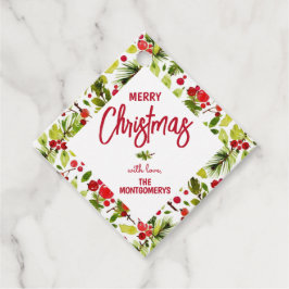 Christmas Greenery Berries Holiday Bedankjes Labels