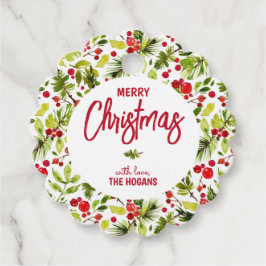 Christmas Greenery Berries Holiday Bedankjes Labels