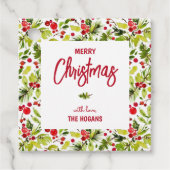 Christmas Greenery Berries Holiday Bedankjes Labels (Voorkant)