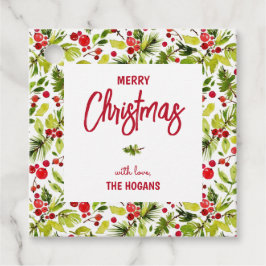 Christmas Greenery Berries Holiday Bedankjes Labels