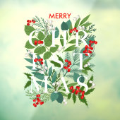 CHRISTMAS Greenery Berries Holiday LARGE Raamsticker (Vel 3)