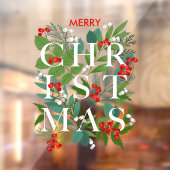 CHRISTMAS Greenery Berries Holiday LARGE Raamsticker (Vel 2)