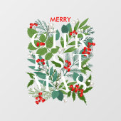 CHRISTMAS Greenery Berries Holiday Raamsticker (Vel)