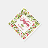 Christmas Greenery Berries Holiday Servet (Hoek)