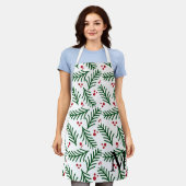 Christmas Greenery Berries INITIAL Modern Holiday Schort (Gedragen)