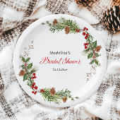 Christmas Greenery Bridal Shower Papieren Bordje