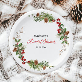 Christmas Greenery Bridal Shower  Papieren Bordje