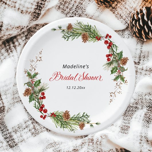Christmas Greenery Bridal Shower  Papieren Bordje