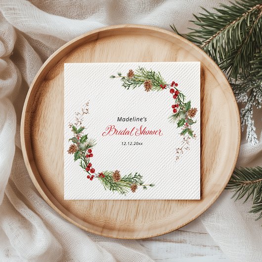 Christmas Greenery Bridal Shower Servet