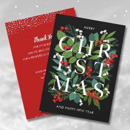 CHRISTMAS Greenery Business Hartelijk dank Feestdagenkaart