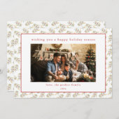 Christmas Greenery Christmas Holiday Kaart w / Fot (Voorkant / Achterkant)