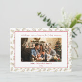 Christmas Greenery Christmas Holiday Kaart w / Fot (Staand voorkant)