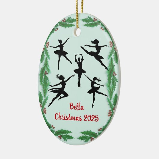 Christmas Greenery Dancer Ballet Photo Ornament (Links)