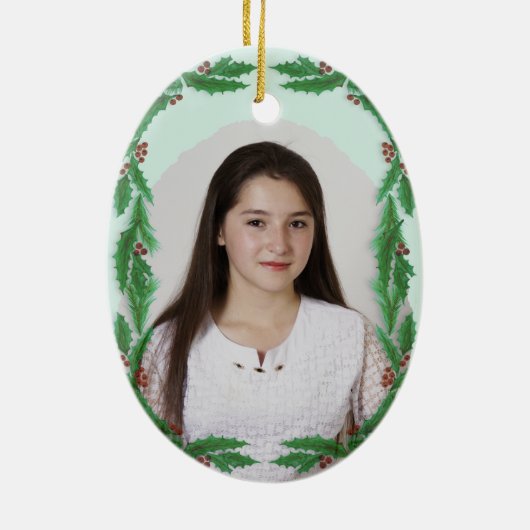 Christmas Greenery Dancer Ballet Photo Ornament (Achterkant)