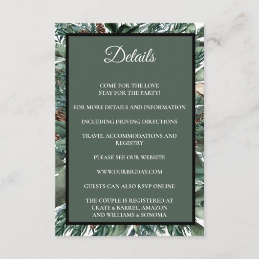 Christmas Greenery Enclosure Card Details Informatiekaartje (Voorkant)