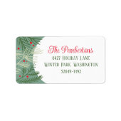 Christmas Greenery Holiday Adres Label (Voorkant)