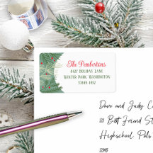 Christmas Greenery Holiday Adres Label