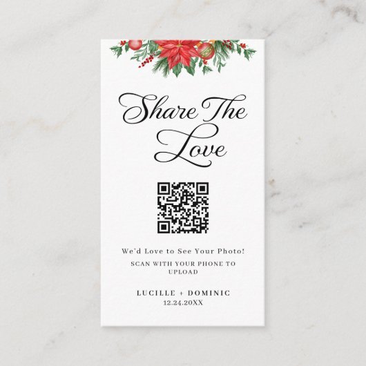 Christmas Greenery Holiday Wedding Share The Love Informatiekaartje (Voorkant)