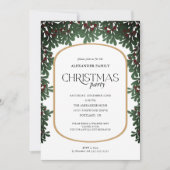 Christmas Greenery Mistletoe Kerstfeest Kaart (Voorkant)