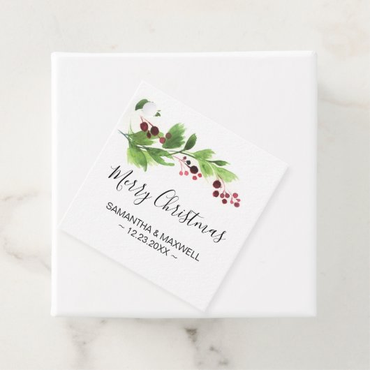 Christmas Greenery Red Berries Bedankjes Labels (In situ)