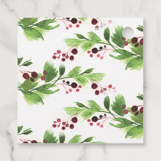 Christmas Greenery Red Berries Bedankjes Labels (Achterkant)