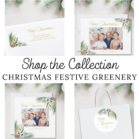 Christmas Greenery Retour Adreslabel Etiket