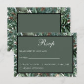 Christmas Greenery RSVP card Kaartje (Voorkant / Achterkant)