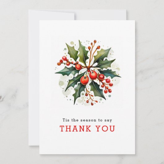 Christmas Greenery Small Business Holiday Card Feestdagenkaart (Voorkant)