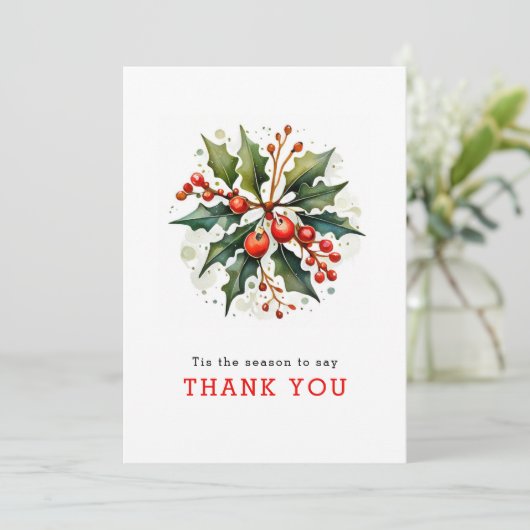 Christmas Greenery Small Business Holiday Card Feestdagenkaart (Staand voorkant)