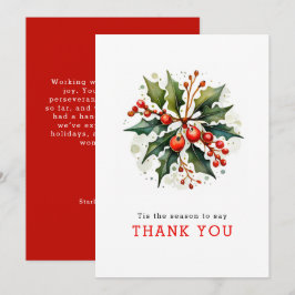 Christmas Greenery Small Business Holiday Card Feestdagenkaart