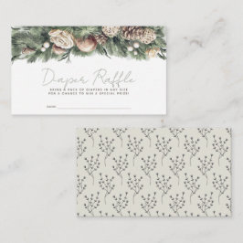 Christmas Greenery Swag Luier Raffle Ticket Informatiekaartje