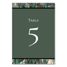 Christmas Greenery Table Number Card Kaart
