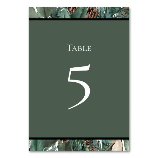 Christmas Greenery Table Number Card Kaart (Voorkant)