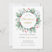 Christmas Greenery Watercolor Celebration Invitati Kaart (Voorkant)