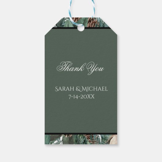 Christmas Greenery Wedding Cadeaulabel (Achterkant)