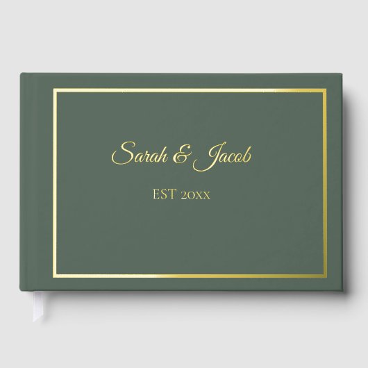 Christmas Greenery Wedding Guest Book Gastenboek (Voorkant)