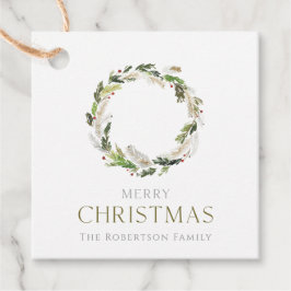 Christmas Greenery Wreath Bedankjes Labels