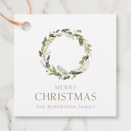 Christmas Greenery Wreath Bedankjes Labels (Voorkant)