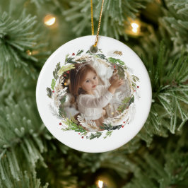 Christmas Greenery Wreath Keramisch Ornament