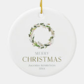 Christmas Greenery Wreath Keramisch Ornament (Achterkant)