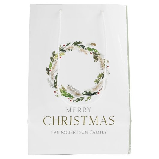 Christmas Greenery Wreath Medium Cadeauzakje (Achterkant)