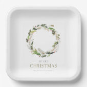 Christmas Greenery Wreath Papieren Bordje (Voorkant)