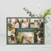 Christmas Greeting 7 Photo Holiday Card Kaart (Staand voorkant)