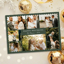 Christmas Greeting 7 Photo Holiday Card Kaart