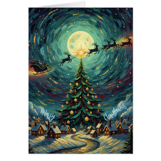 Christmas Greeting Card - Van Gogh Starry Sky (Voorkant)