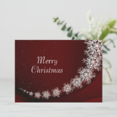 Christmas Greeting Crystal Snowflakes Red Rustic Feestdagenkaart (Staand voorkant)