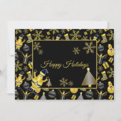  Christmas Greeting Gold Santa Snowman Gifts Feestdagenkaart (Voorkant)