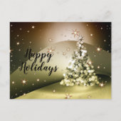 Christmas Greeting Golden Tree Shiny Sparkle Stars Briefkaart (Voorkant)