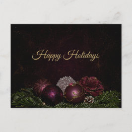 Christmas Greeting Pink Ornament Green Black Briefkaart