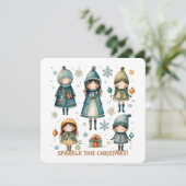 Christmas Greeting Postcard Feestdagenkaart (Staand voorkant)